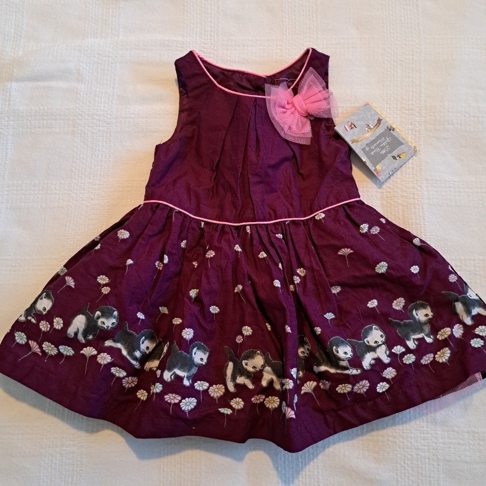 Little Golden Books Moments purple kitten designed dress girls 12 months New